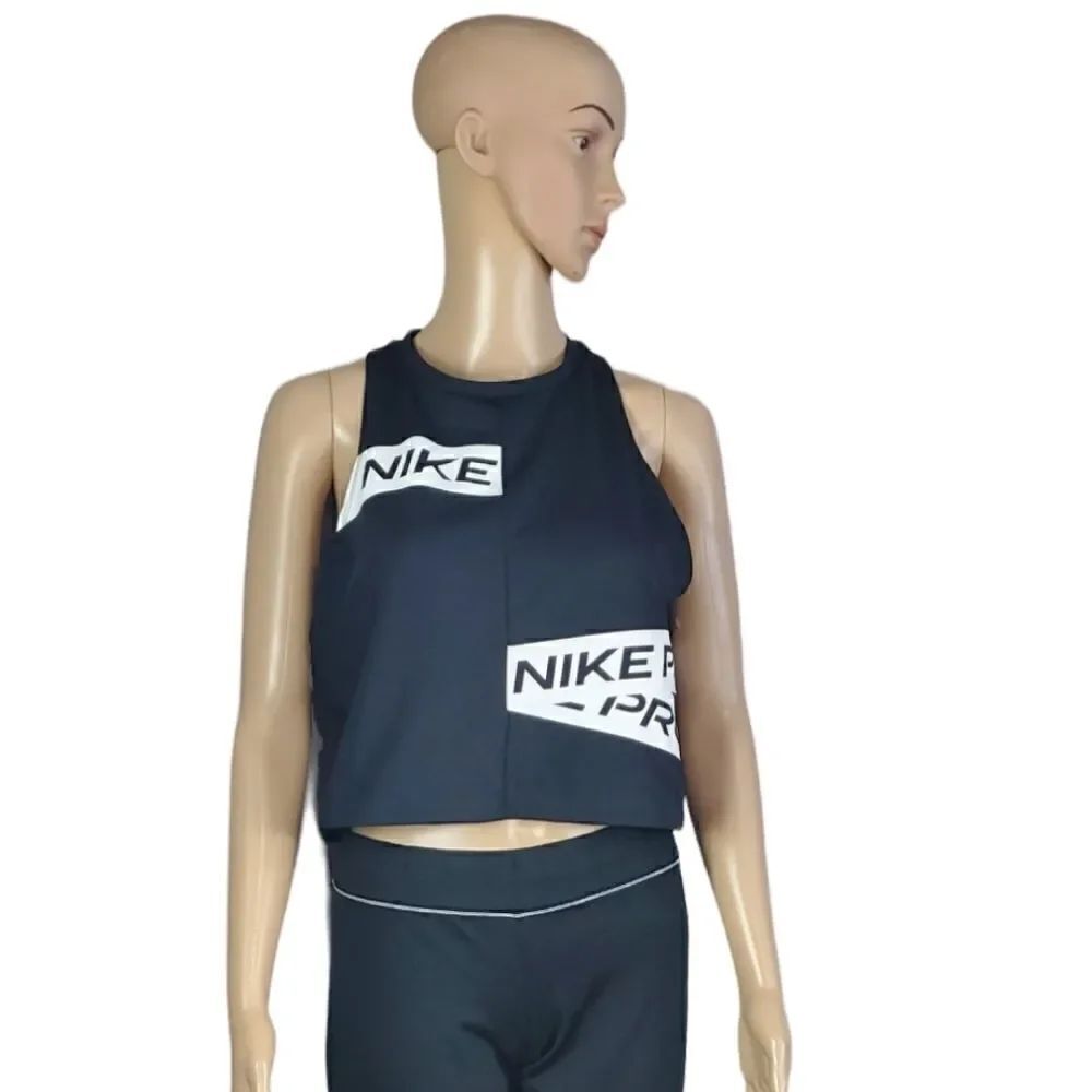 Nike Black & White Cropped Dry Fit Tank Top
